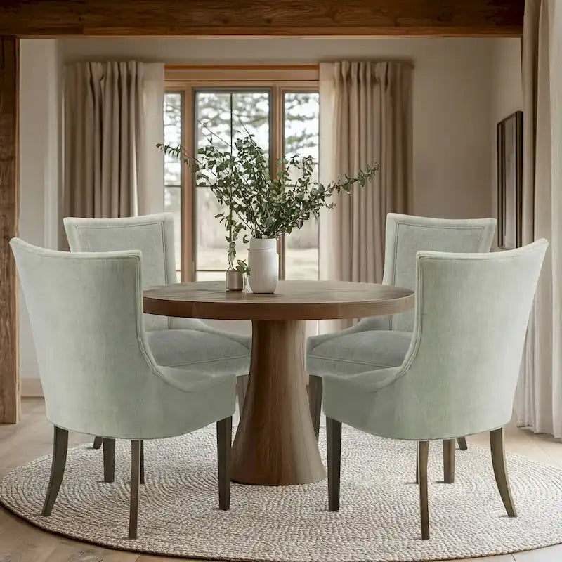 Chaises de salle à manger ultra rembourrées avec pieds en bois (lot de 2)