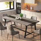 Table de salle à manger pour 8 personnes, table de cuisine rectangulaire en bois de 180 cm