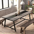 Table de salle à manger pour 8 personnes, table de cuisine rectangulaire en bois de 180 cm