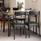 Ensemble table de salle à manger rectangulaire pour 4 avec chaises rembourrées