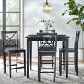 Ensemble table et chaises 5 pièces hauteur comptoir à dossier en X