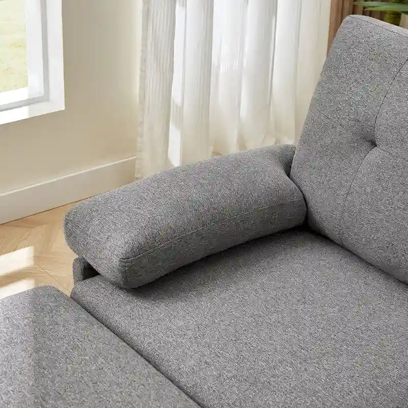Canapé d'angle en forme de L de 86,22 po avec poches de rangement latérales