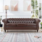 Canapé confortable 3 places avec coussin d'assise à rayures tendance