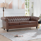 Comfortable 3-Seater Sofa with Fashion Striped Seat Cushion
