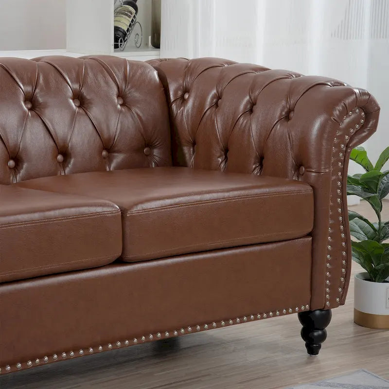 Canapé confortable 3 places avec coussin d'assise à rayures tendance