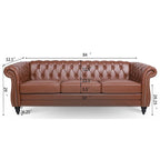 Canapé confortable 3 places avec coussin d'assise à rayures tendance