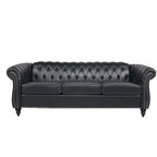 Canapé confortable 3 places avec coussin d'assise à rayures tendance