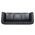 Canapé confortable 3 places avec coussin d'assise à rayures tendance