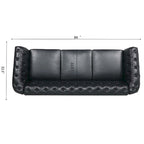 Canapé confortable 3 places avec coussin d'assise à rayures tendance