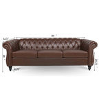 Canapé confortable 3 places avec coussin d'assise à rayures tendance