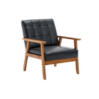 Chaise d'appoint en bois massif de style Mid-Century Modern, pour salon, chambre à coucher ou studio