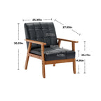 Chaise d'appoint en bois massif de style Mid-Century Modern, pour salon, chambre à coucher ou studio