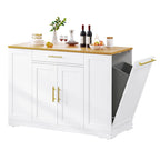 Meuble de Rangement pour Îlot de Cuisine Roulant de 53 Pouces Chariot de Cuisine Mobile Portable