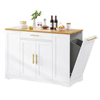 Meuble de Rangement pour Îlot de Cuisine Roulant de 53 Pouces Chariot de Cuisine Mobile Portable