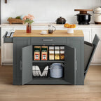 Meuble de Rangement pour Îlot de Cuisine Roulant de 53 Pouces Chariot de Cuisine Mobile Portable