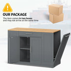 Meuble de Rangement pour Îlot de Cuisine Roulant de 53 Pouces Chariot de Cuisine Mobile Portable