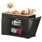 Meuble de Rangement pour Îlot de Cuisine Roulant de 53 Pouces Chariot de Cuisine Mobile Portable