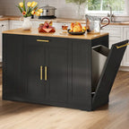 Meuble de Rangement pour Îlot de Cuisine Roulant de 53 Pouces Chariot de Cuisine Mobile Portable