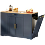 Meuble de Rangement pour Îlot de Cuisine Roulant de 53 Pouces Chariot de Cuisine Mobile Portable