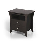 Table de chevet transitionnelle Mendolla en bois à 2 tiroirs avec étagère