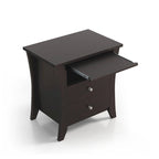 Table de chevet transitionnelle Mendolla en bois à 2 tiroirs avec étagère
