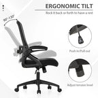 Chaise de bureau ergonomique en maille avec dossier haut, fauteuil de bureau pivotant à 360°