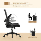 Chaise de bureau ergonomique en maille avec dossier haut, fauteuil de bureau pivotant à 360°