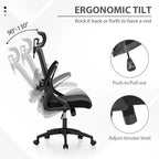 Chaise de bureau ergonomique en maille avec dossier haut, fauteuil de bureau pivotant à 360°