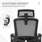 Chaise de bureau ergonomique en maille avec dossier haut, fauteuil de bureau pivotant à 360°