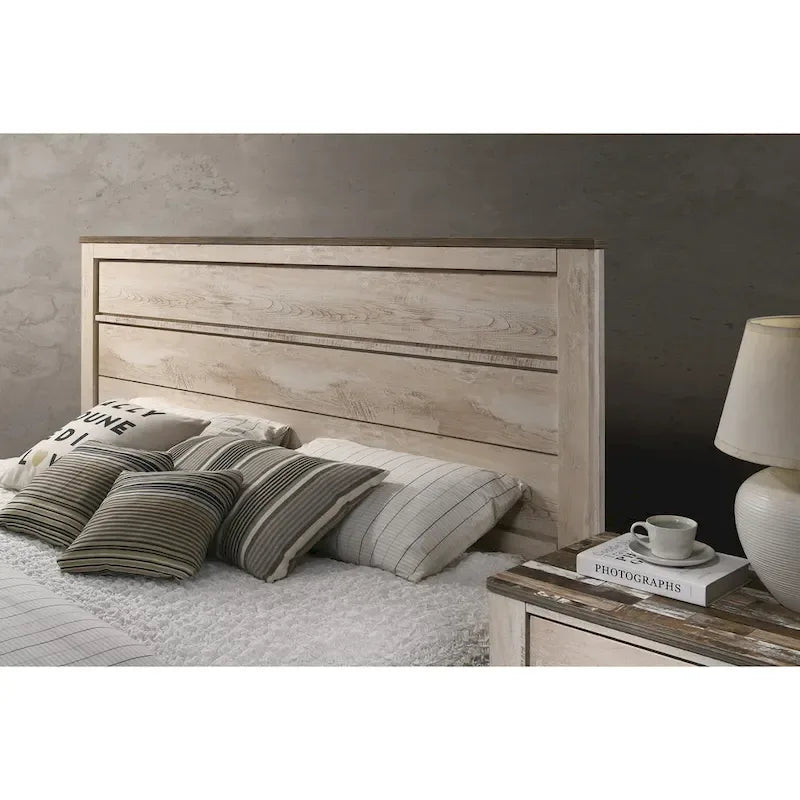 Ensemble de chambre à coucher 6 pièces King Contemporain Blanc Décapé