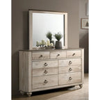 Ensemble de chambre à coucher 6 pièces King Contemporain Blanc Décapé