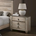 Ensemble de chambre à coucher 6 pièces King Contemporain Blanc Décapé