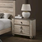 Ensemble de chambre à coucher 6 pièces King Contemporain Blanc Décapé