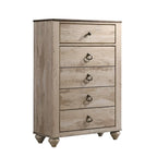 Ensemble de chambre à coucher 6 pièces King Contemporain Blanc Décapé