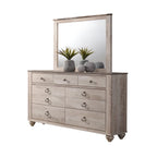 Ensemble de chambre à coucher 6 pièces King Contemporain Blanc Décapé