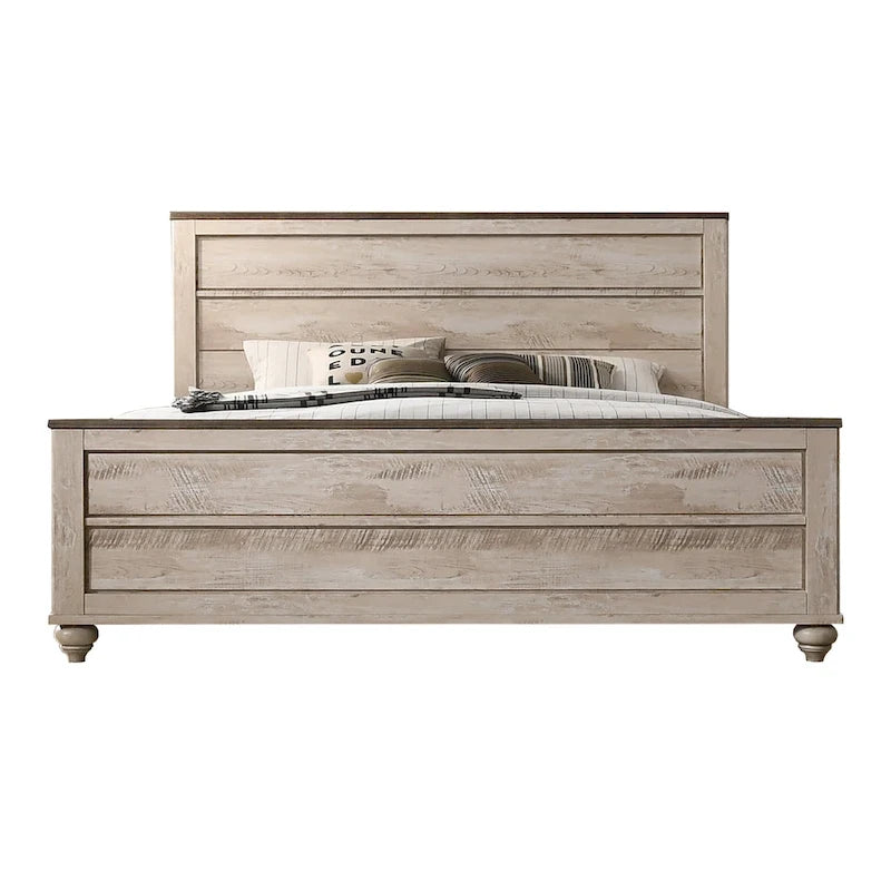 Ensemble de chambre à coucher 6 pièces King Contemporain Blanc Décapé