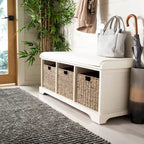 Banc de rangement gris/blanc - 47 x 16.1 x 19.9