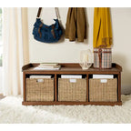 Banc de rangement gris/blanc - 47 x 16.1 x 19.9