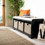 Banc de rangement gris/blanc - 47 x 16.1 x 19.9