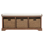 Banc de rangement gris/blanc - 47 x 16.1 x 19.9
