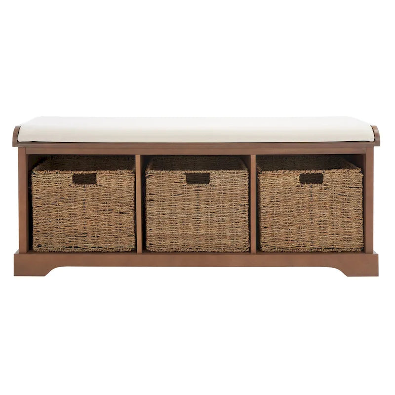 Banc de rangement gris/blanc - 47 x 16.1 x 19.9