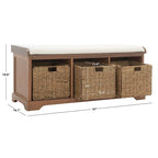 Banc de rangement gris/blanc - 47 x 16.1 x 19.9