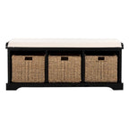 Banc de rangement gris/blanc - 47 x 16.1 x 19.9