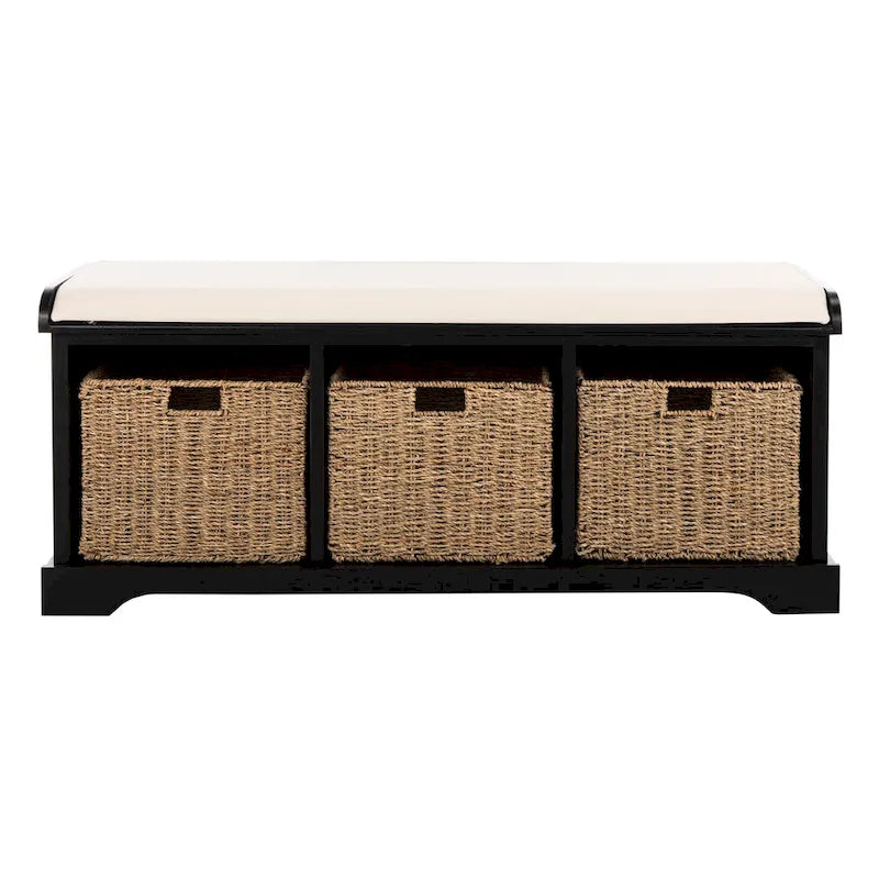 Banc de rangement gris/blanc - 47 x 16.1 x 19.9