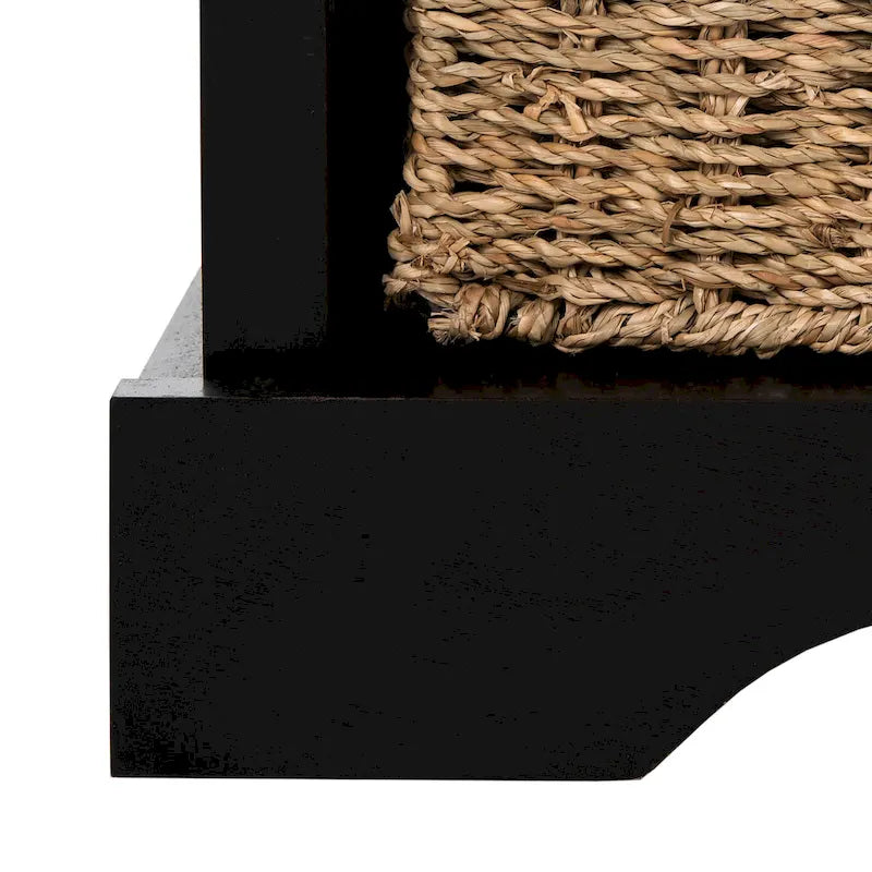 Banc de rangement gris/blanc - 47 x 16.1 x 19.9