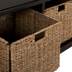 Banc de rangement gris/blanc - 47 x 16.1 x 19.9