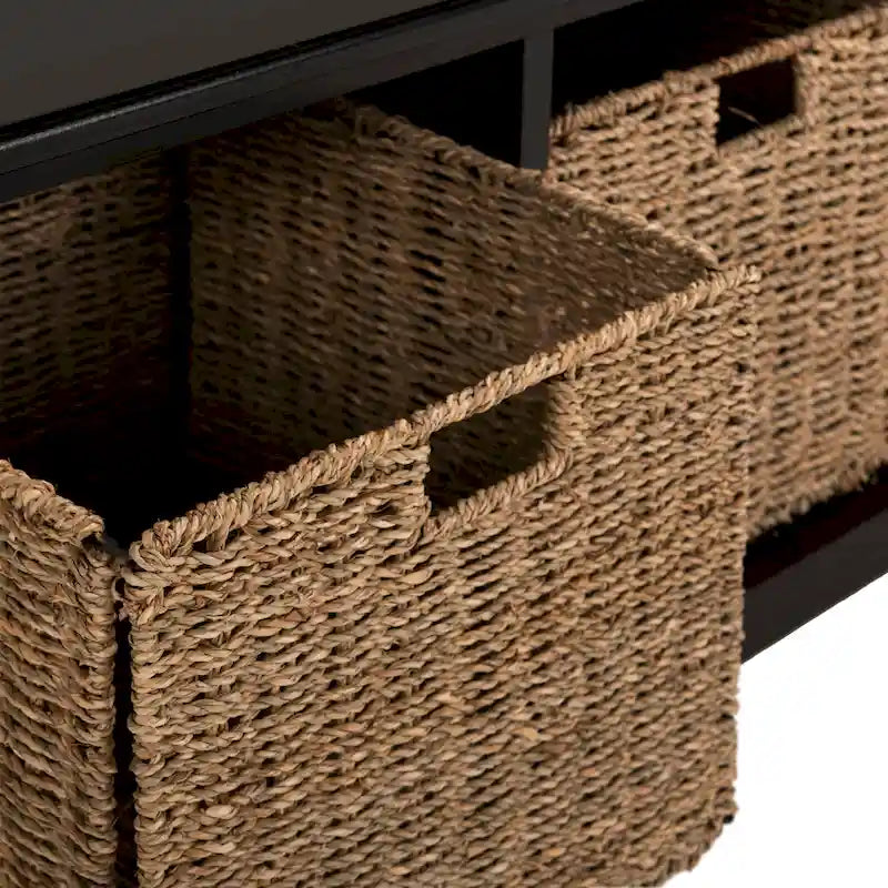 Banc de rangement gris/blanc - 47 x 16.1 x 19.9