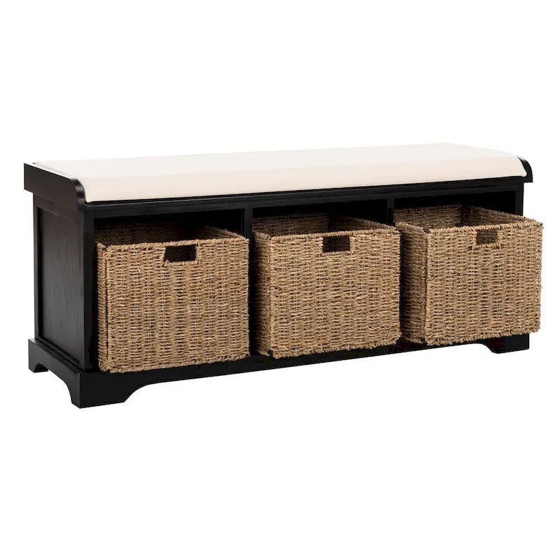 Banc de rangement gris/blanc - 47 x 16.1 x 19.9