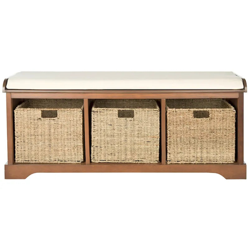 Banc de rangement gris/blanc - 47 x 16.1 x 19.9