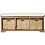 Banc de rangement gris/blanc - 47 x 16.1 x 19.9